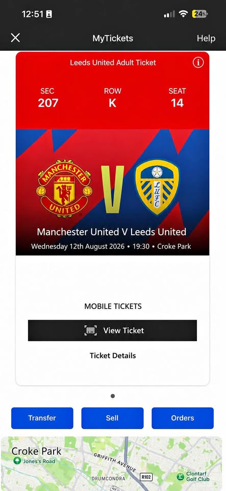 Manchester United vs Leeds In Dublin