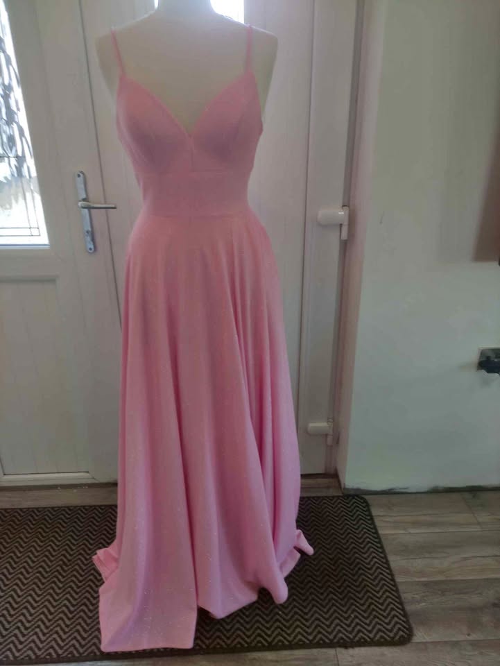 Debs Dress Pink Shimmer Worn Once size 8-10
