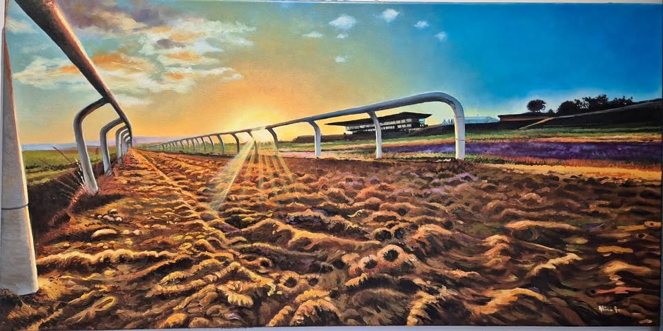 Curragh RaceCours Track at Sunset | oil painting | framed