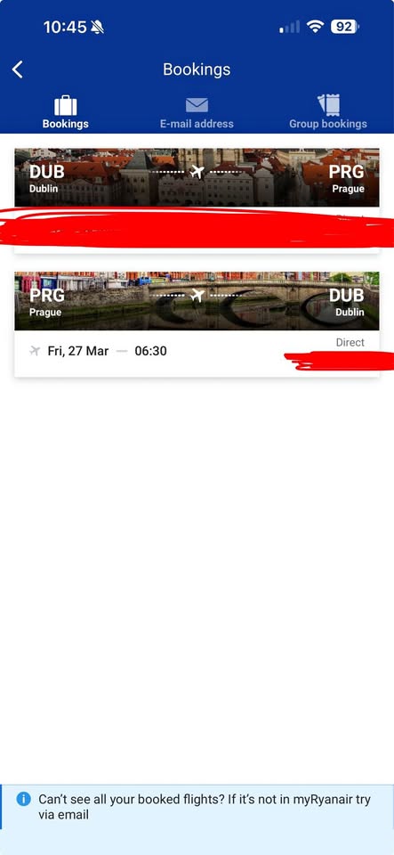 Flight from Prague- Dublin after Ireland game